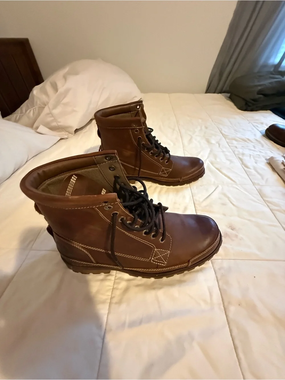 Timberland Brown Leather Lace-Up Work Boots